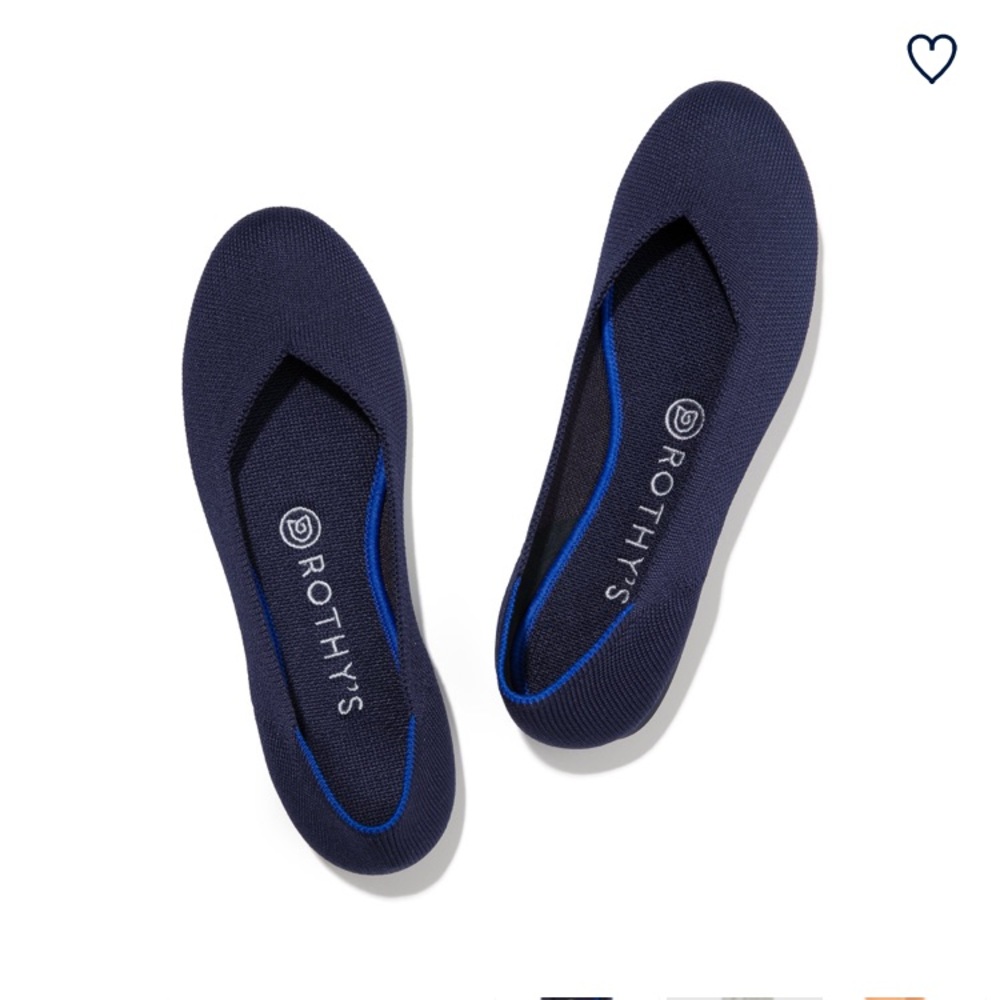 Rothys size 8 Maritime Navy round toe flats